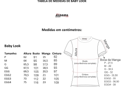 Tabela de Medidas Baby Look